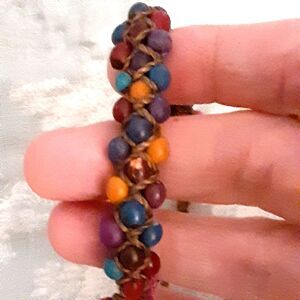 Handmade string bead bracelet Bohemian tribal adjustable